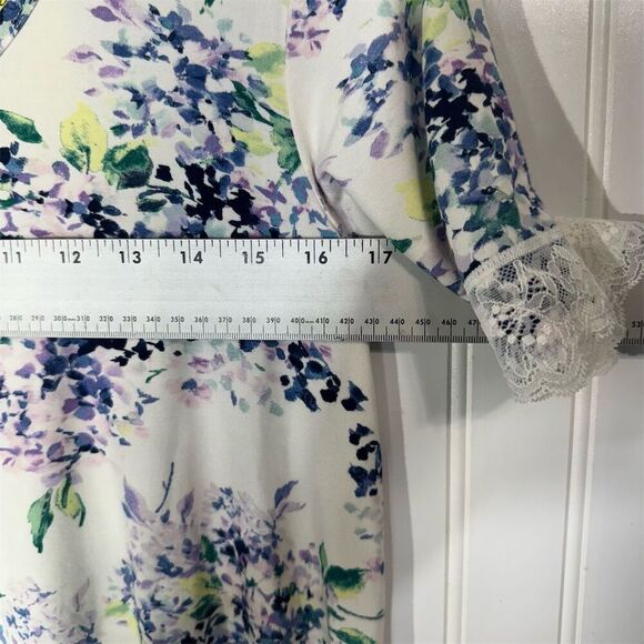Rare New Soft Surroundings Bamboo Lace Trim Floral Photo Sample Top S Cottage - Picture 3 of 9